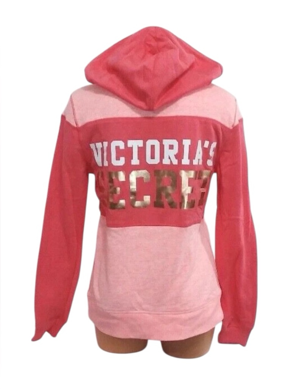 Victoria’s Secret supermodel essential foil bling hoodie full zipper pink sz S